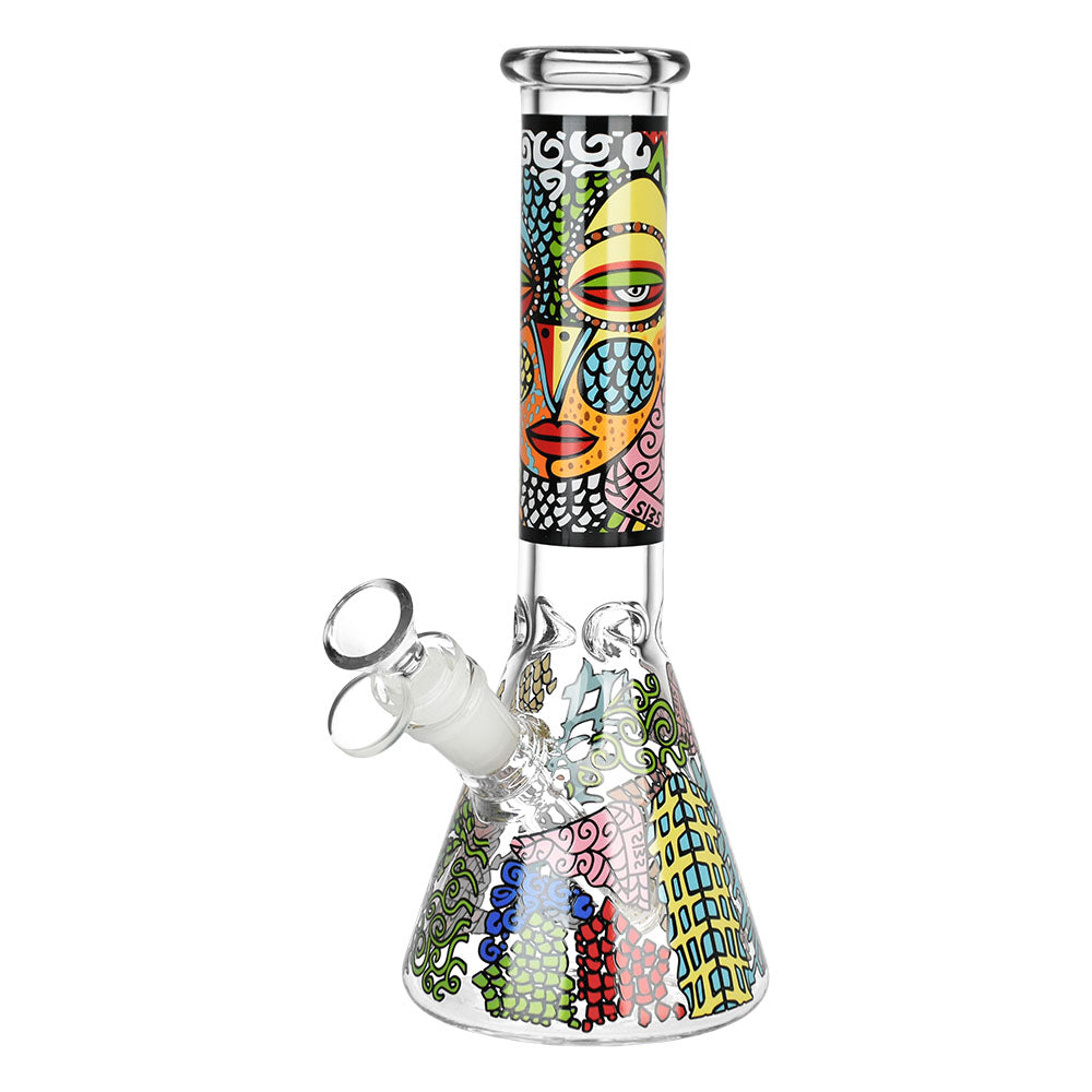 10" Pop Art Beaker Bong – Thick Glass, Full-Decal Artwork - Croia Glass