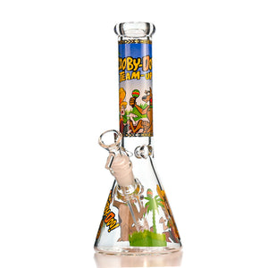 10" Scooby-Doo Cartoon Decal Beaker Bong – Thick Glass, 14mm Bowl - Croia Glass