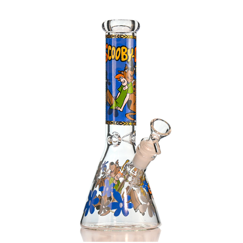 10" Scooby-Doo Cartoon Decal Beaker Bong – Thick Glass, 14mm Bowl - Croia Glass
