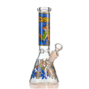 10" Scooby-Doo Cartoon Decal Beaker Bong – Thick Glass, 14mm Bowl - Croia Glass