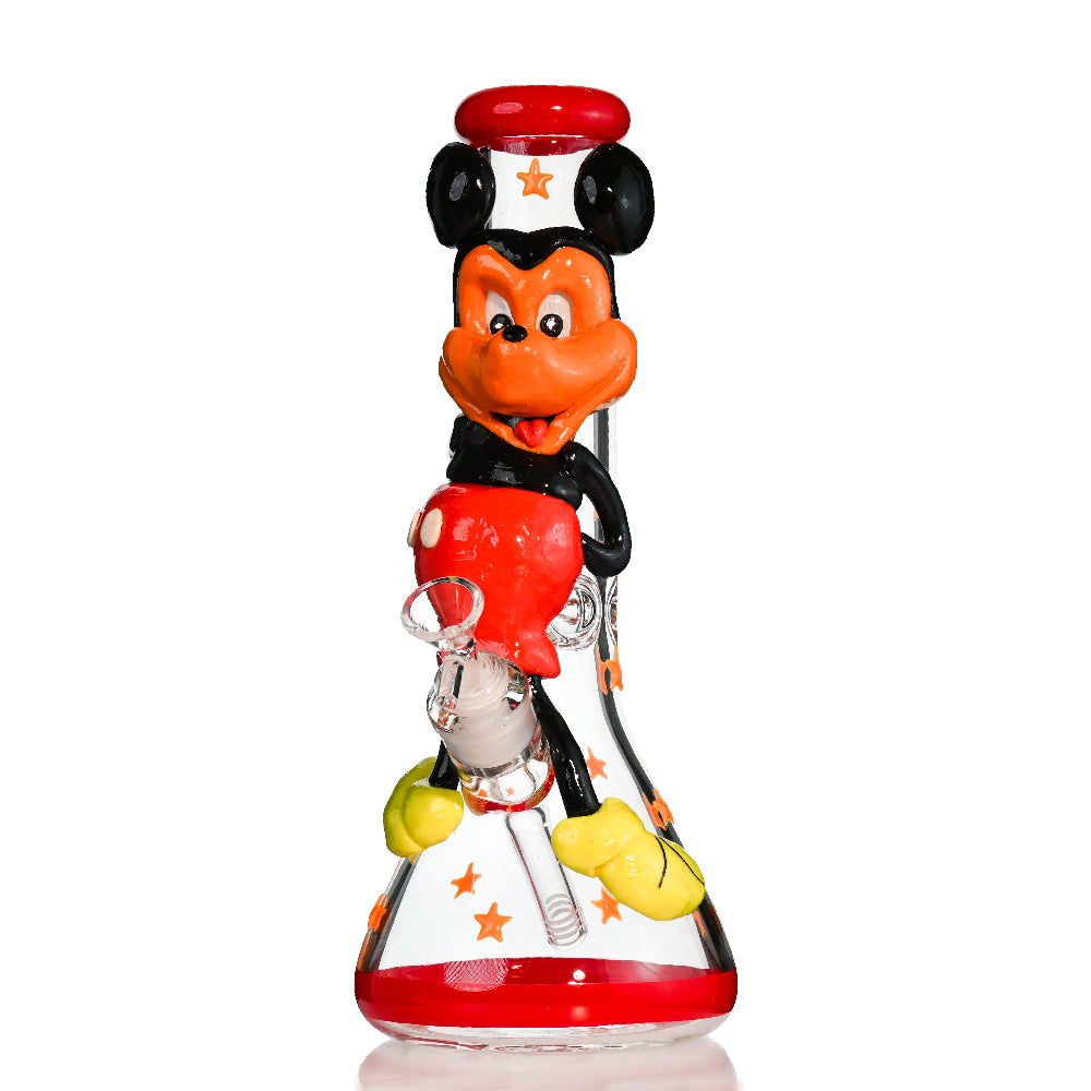 13" 7MM Cartoon Character Beaker Bong – Thick Glass, 18mm Bowl - Croia Glass