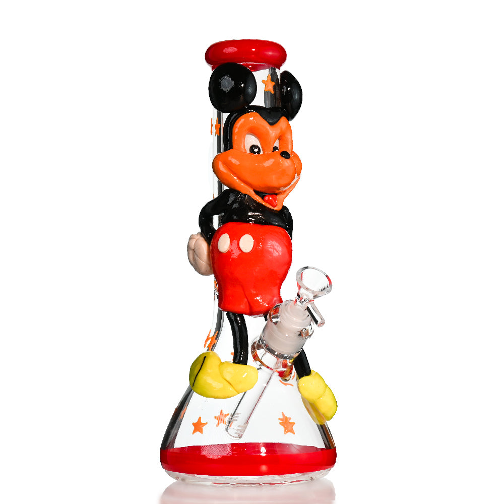 13" 7MM Cartoon Character Beaker Bong – Thick Glass, 18mm Bowl - Croia Glass
