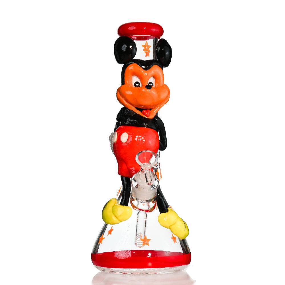 13" 7MM Cartoon Character Beaker Bong – Thick Glass, 18mm Bowl - Croia Glass