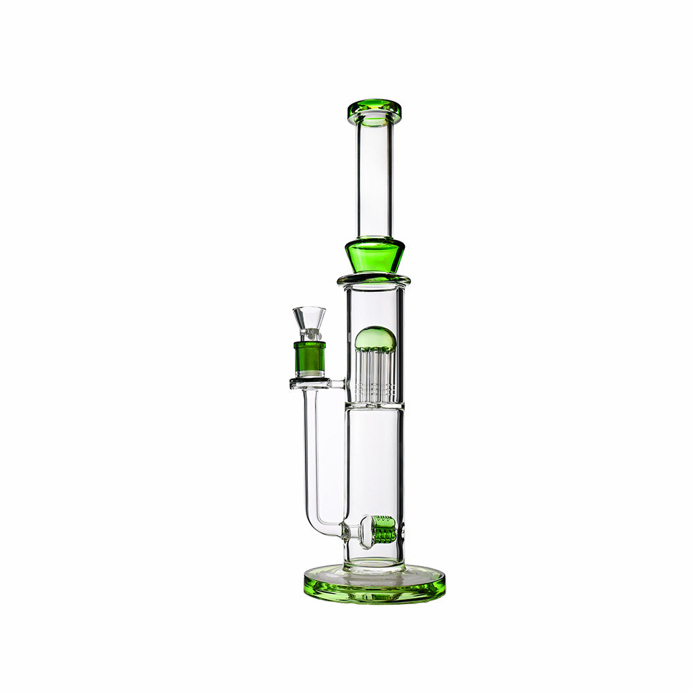 17" Dual-Perc Glass Bong – Tree Perc + Triple Inline, 18mm Bowl - Croia Glass