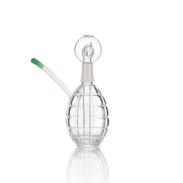 💣 4 inch Clear Grenade Oil Burner Pipe – Compact Borosilicate Mini Bubbler - Croia Glass