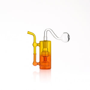 💨 4 inch Dual-Turbine Chamber Mini Rig – Gradient Borosilicate Oil Burner - Croia Glass