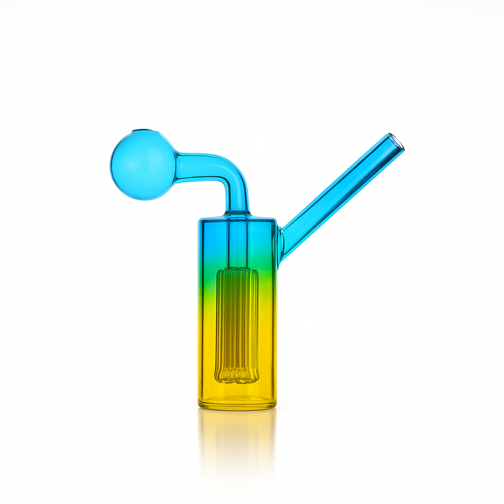 🌈 4 inch Gradient Cylinder Oil Burner Pipe – Mini Tree-Percolator Glass Bubbler - Croia Glass