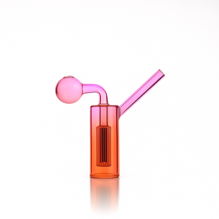 🌈 4 inch Gradient Cylinder Oil Burner Pipe – Mini Tree-Percolator Glass Bubbler - Croia Glass