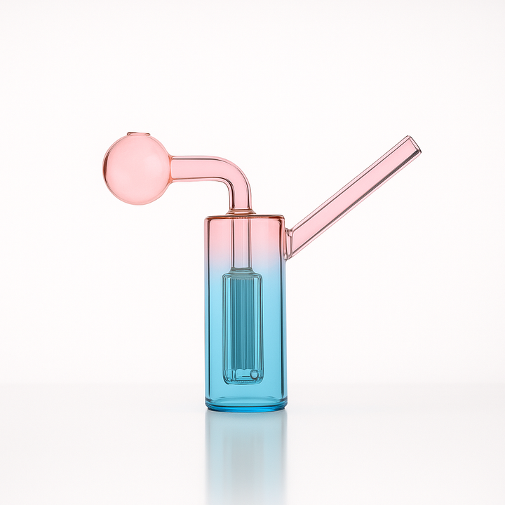 🌈 4 inch Gradient Cylinder Oil Burner Pipe – Mini Tree-Percolator Glass Bubbler - Croia Glass