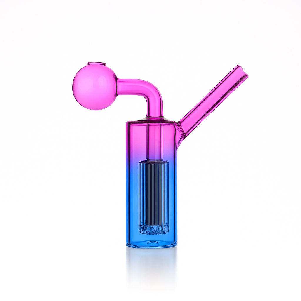 🌈 4 inch Gradient Cylinder Oil Burner Pipe – Mini Tree-Percolator Glass Bubbler - Croia Glass