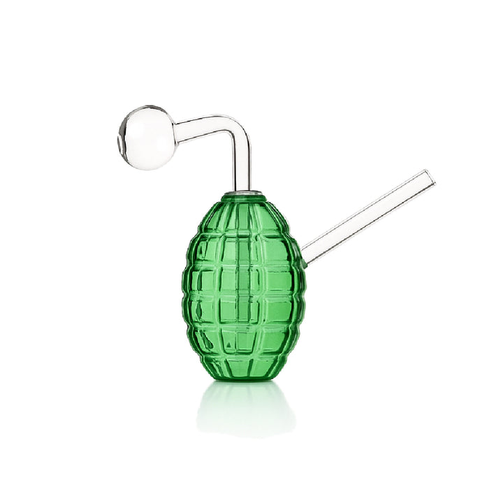 💣 4 inch Grenade Oil Burner Rig – Textured Oval Body Mini Glass Rig - Croia Glass