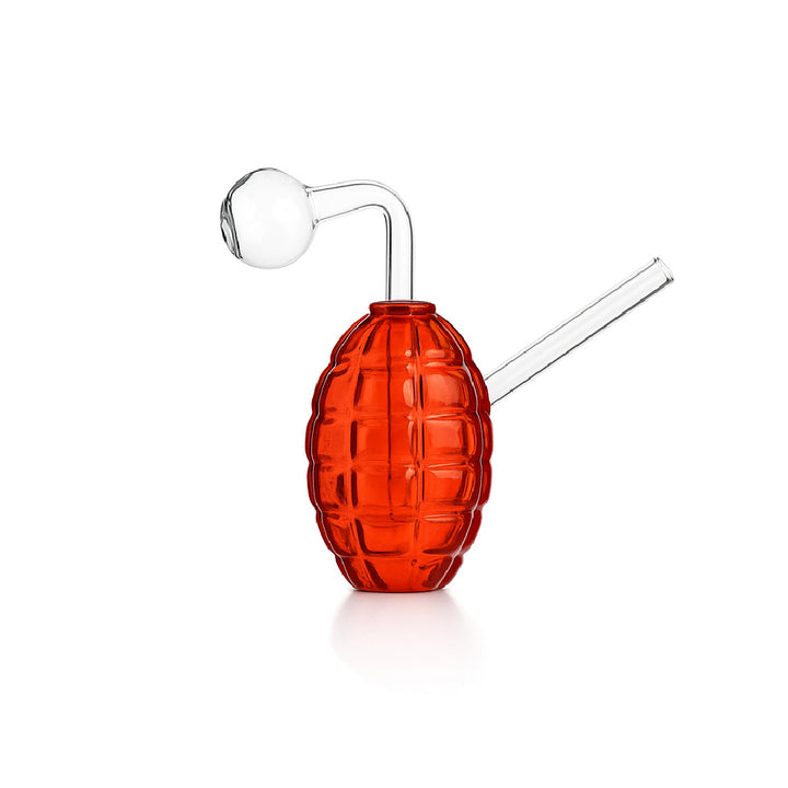 💣 4 inch Grenade Oil Burner Rig – Textured Oval Body Mini Glass Rig - Croia Glass