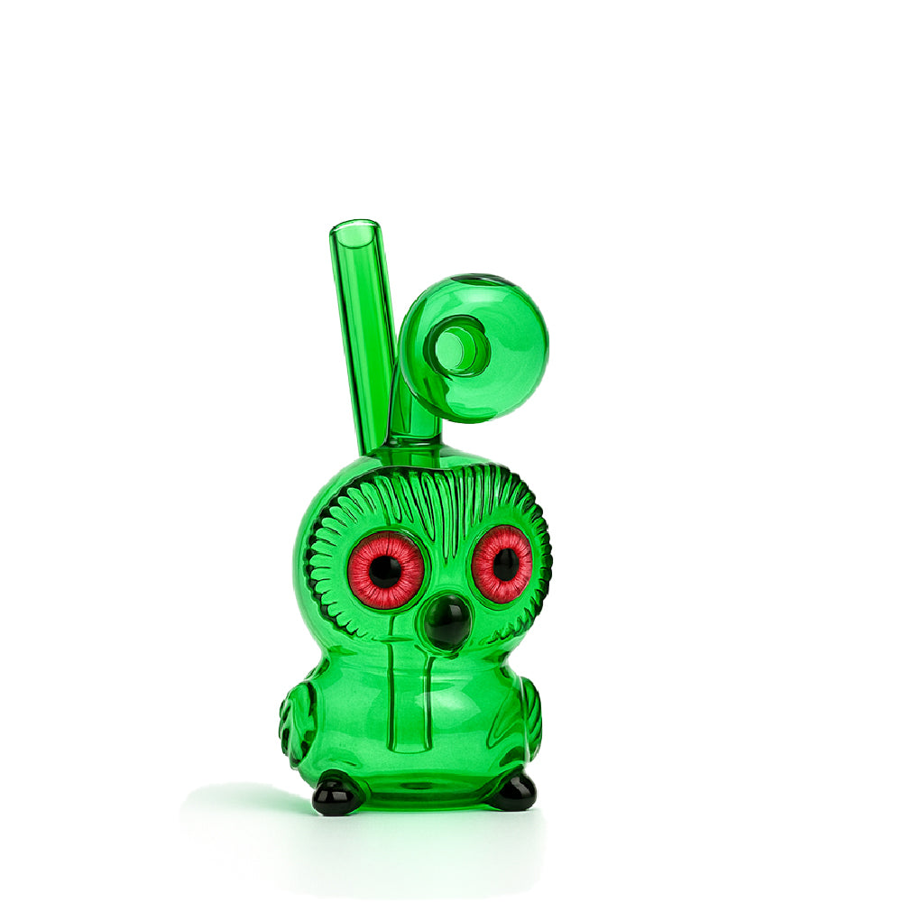 🦉 4 inch Owl Oil Burner Rig – Quirky Big-Eye Mini Glass Rig - Croia Glass