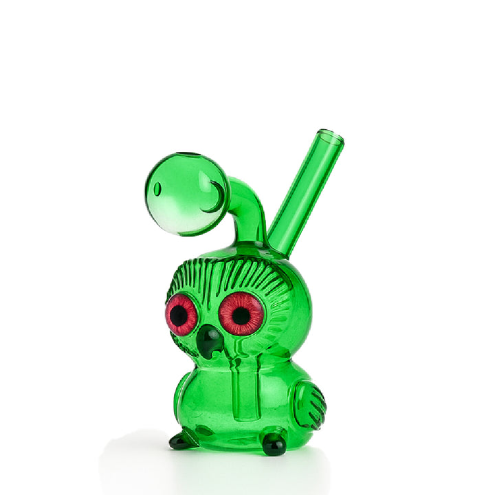 🦉 4 inch Owl Oil Burner Rig – Quirky Big-Eye Mini Glass Rig - Croia Glass