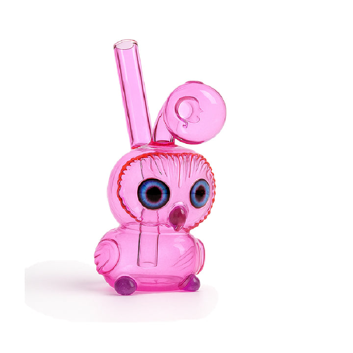 🦉 4 inch Owl Oil Burner Rig – Quirky Big-Eye Mini Glass Rig - Croia Glass