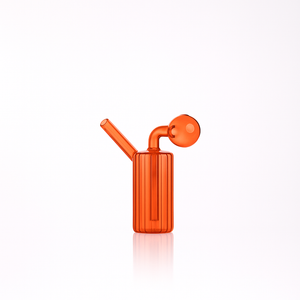 🔥 4 inch Ribbed Cylinder Oil Burner Pipe – Modern Mini Glass Bubbler - Croia Glass