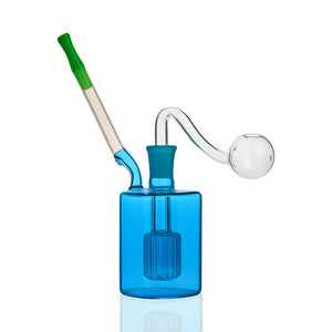 🧪 4 inch Tree-Percolator Oil Burner Rig – Clean-Line Mini Cylinder Glass Rig - Croia Glass