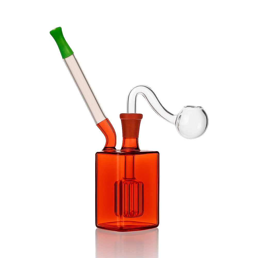 🧪 4 inch Tree-Percolator Oil Burner Rig – Clean-Line Mini Cylinder Glass Rig - Croia Glass