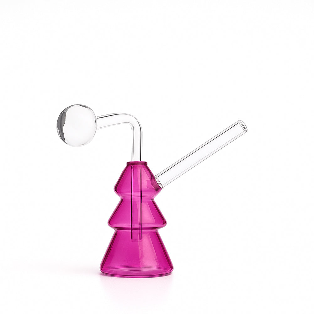🎄 4 inch Tree-Shaped Oil Burner Rig – Cute Mini Holiday Glass Rig - Croia Glass