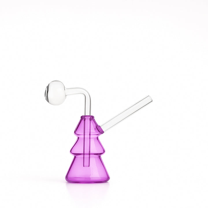 🎄 4 inch Tree-Shaped Oil Burner Rig – Cute Mini Holiday Glass Rig - Croia Glass