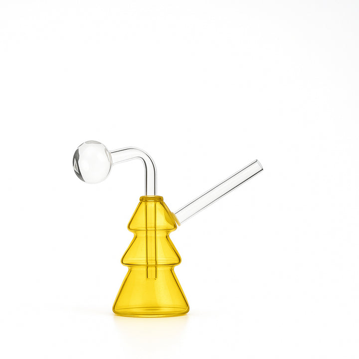 🎄 4 inch Tree-Shaped Oil Burner Rig – Cute Mini Holiday Glass Rig - Croia Glass