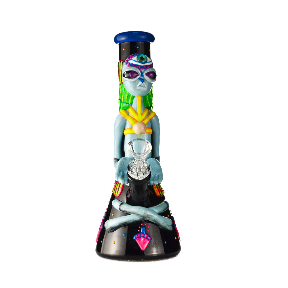 420 Stoney Allien Hand Painted Bong - Croia Glass