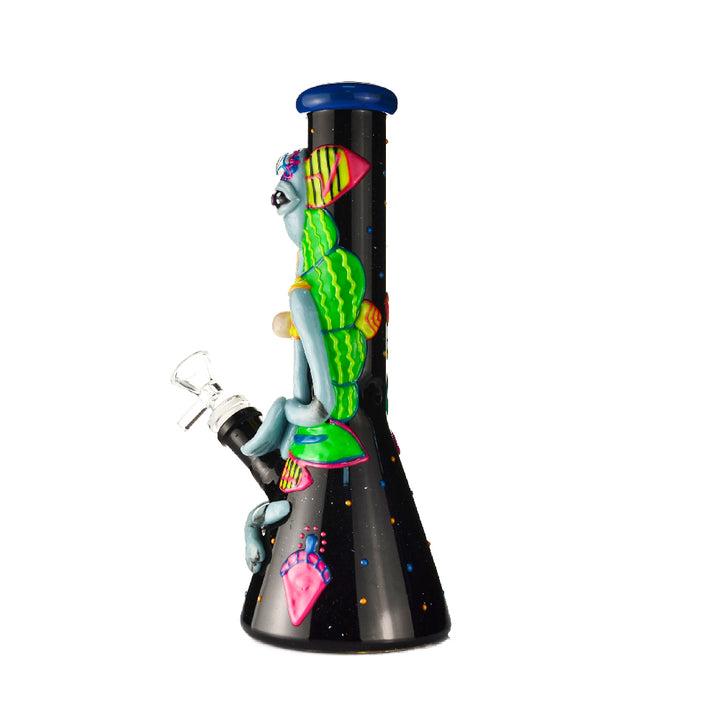 420 Stoney Allien Hand Painted Bong - Croia Glass