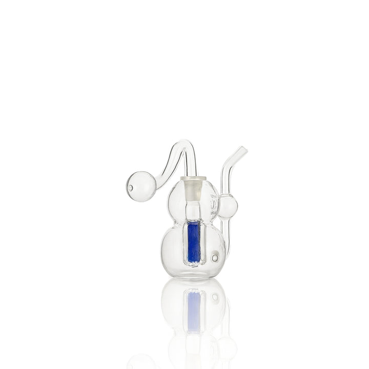 🔬 5 inch Clear Double-Bubble Recycler Oil Burner Rig – Lab-Style Mini Glass Rig - Croia Glass
