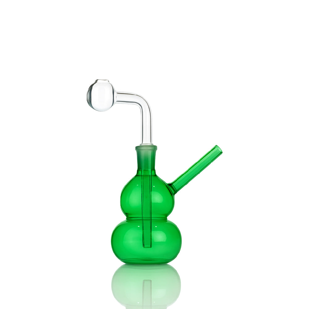 🥒 5 inch Gourd Oil Burner Rig – Soft Double-Bubble Mini Glass Rig - Croia Glass