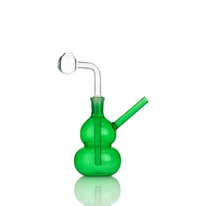 🥒 5 inch Gourd Oil Burner Rig – Soft Double-Bubble Mini Glass Rig - Croia Glass