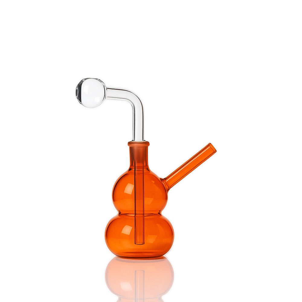 🥒 5 inch Gourd Oil Burner Rig – Soft Double-Bubble Mini Glass Rig - Croia Glass