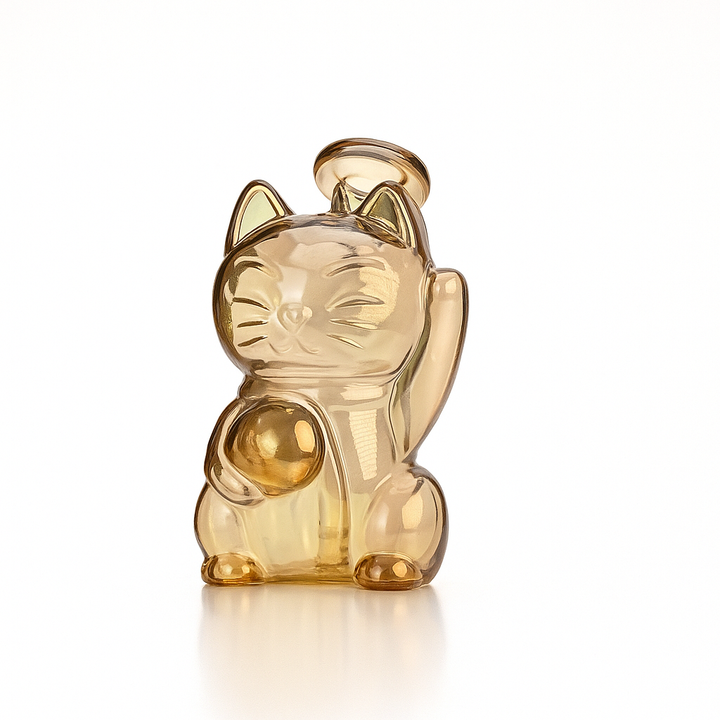 🐱 5 inch Lucky Cat Oil Burner Rig – Charming Mini Fortune Glass Rig - Croia Glass