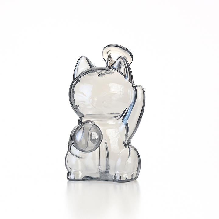 🐱 5 inch Lucky Cat Oil Burner Rig – Charming Mini Fortune Glass Rig - Croia Glass