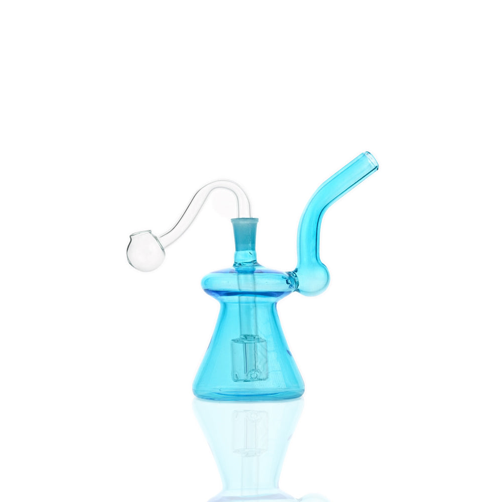 🔔 5 inch Mini Bell Oil Burner Rig – Smooth-Curve Candy Color Rig - Croia Glass