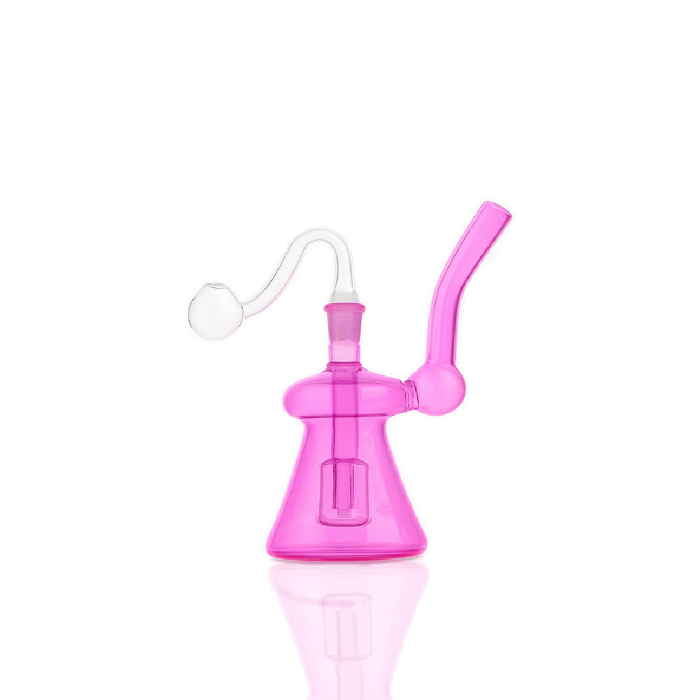 🔔 5 inch Mini Bell Oil Burner Rig – Smooth-Curve Candy Color Rig - Croia Glass