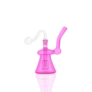 🔔 5 inch Mini Bell Oil Burner Rig – Smooth-Curve Candy Color Rig - Croia Glass