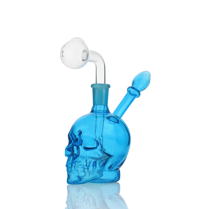 💀 5 inch Skull Oil Burner Rig – Bold Mini Glass Burner - Croia Glass