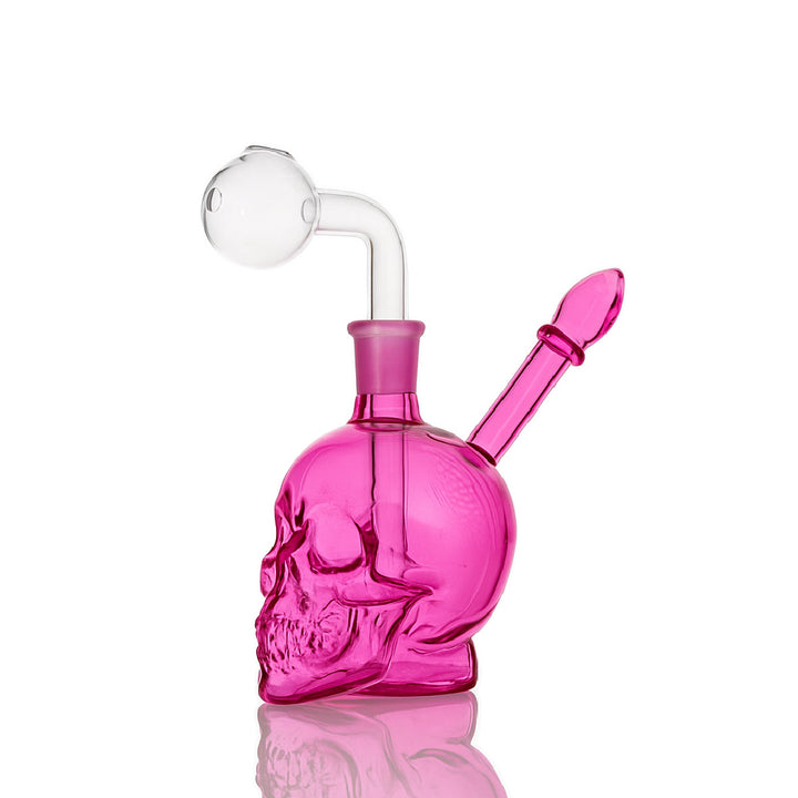 💀 5 inch Skull Oil Burner Rig – Bold Mini Glass Burner - Croia Glass