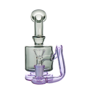 6" Compact Recycler Dab Rig – Barrel Chamber, External Loop Recycler, 14mm Bowl - Croia Glass
