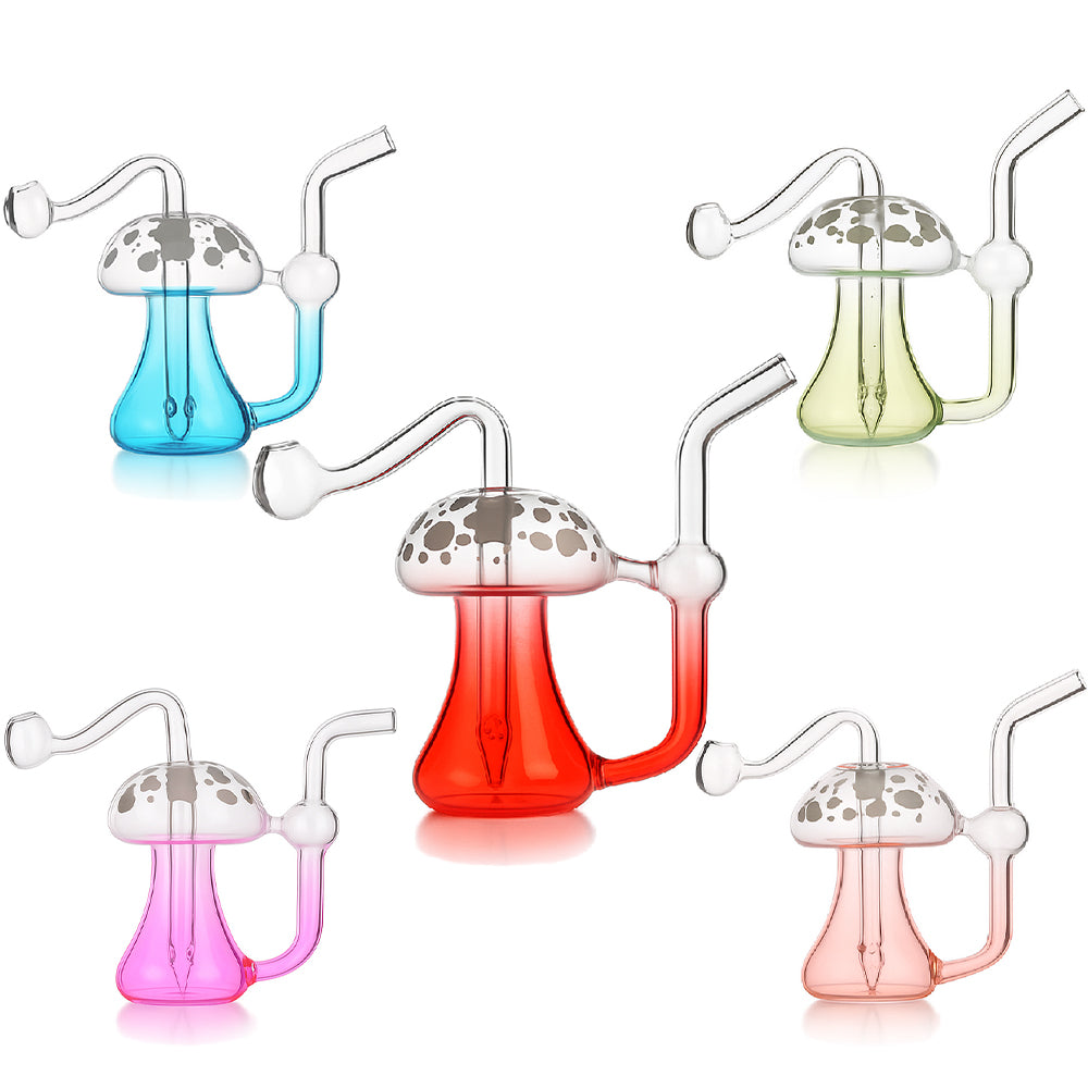 🍄 6 inch Mushroom Oil Burner Rig – Dreamy Fairycore Mini Rig - Croia Glass