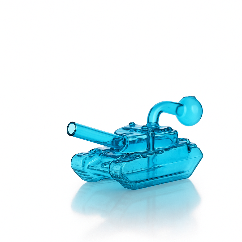 🚜 6 inch Tank Oil Burner Rig – Bold Character Mini Glass Rig - Croia Glass