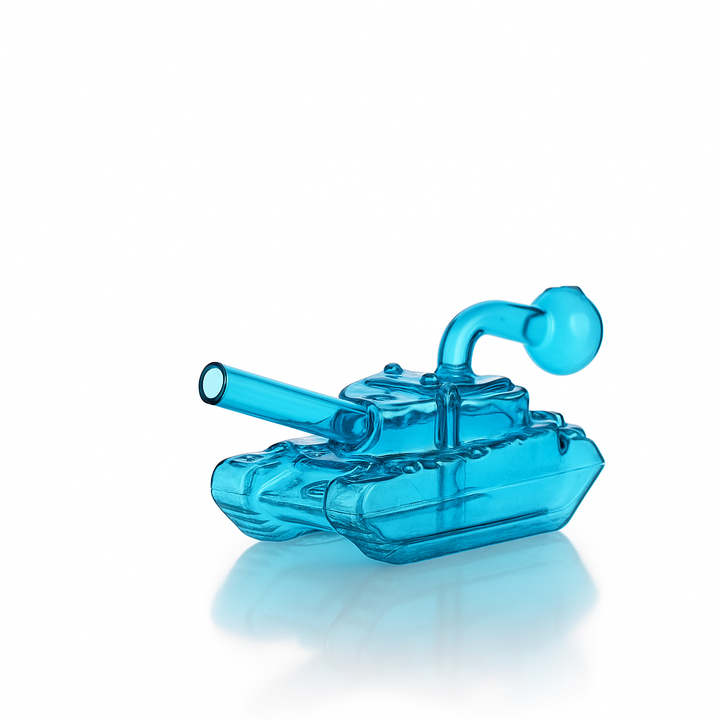 🚜 6 inch Tank Oil Burner Rig – Bold Character Mini Glass Rig - Croia Glass