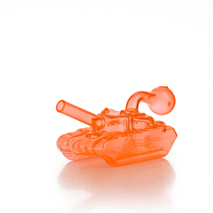🚜 6 inch Tank Oil Burner Rig – Bold Character Mini Glass Rig - Croia Glass