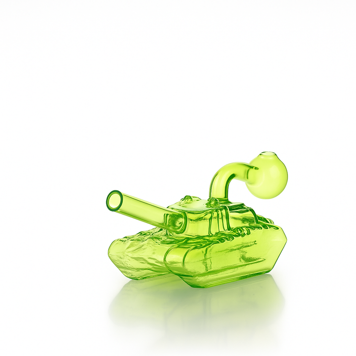 🚜 6 inch Tank Oil Burner Rig – Bold Character Mini Glass Rig - Croia Glass