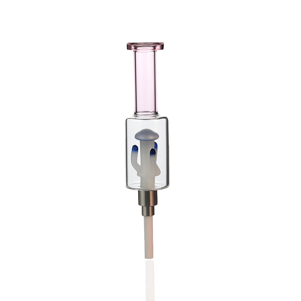 🍄 7.5" Mushroom Perc Nectar Collector – Borosilicate Dab Straw w/ 14mm Ceramic Tip - Croia Glass