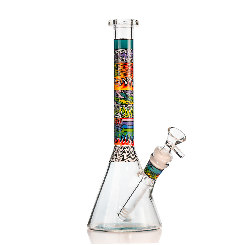 7" WigWag Decal Beaker Bong – Compact Design, Thick Glass, Heat-Cured Tribal Decals - Croia Glass