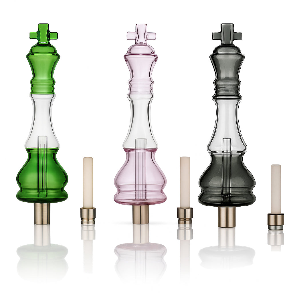 ♟️8" Chess King Nectar Collector – 14mm Ceramic Tip | King-Piece Sculpted Dab Straw - Croia Glass
