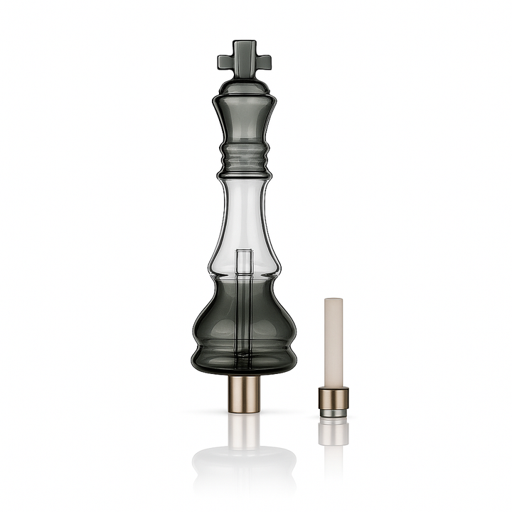 ♟️8" Chess King Nectar Collector – 14mm Ceramic Tip | King-Piece Sculpted Dab Straw - Croia Glass