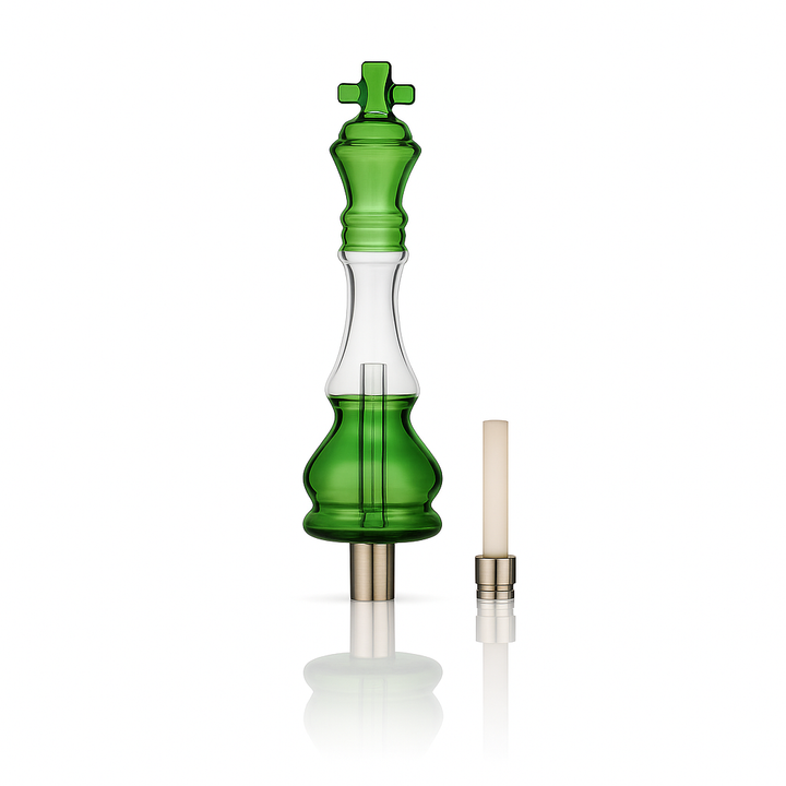 ♟️8" Chess King Nectar Collector – 14mm Ceramic Tip | King-Piece Sculpted Dab Straw - Croia Glass