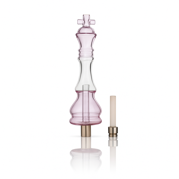 ♟️8" Chess King Nectar Collector – 14mm Ceramic Tip | King-Piece Sculpted Dab Straw - Croia Glass